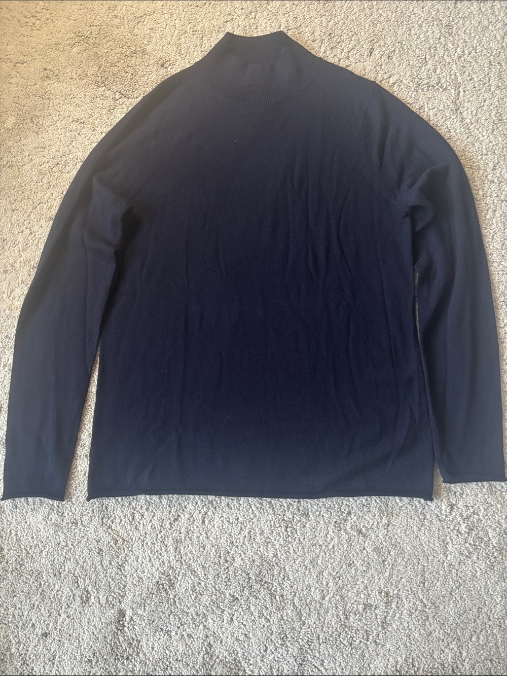 Jones & Co Women's Merino Wool Navy Turtleneck Sweater Size M
